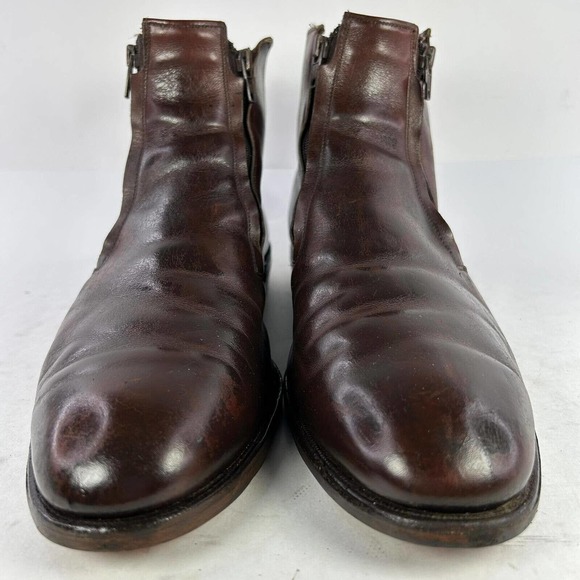 Allen Edmonds York Mens Brown Leather Boot US 11.5 D Double Zip Up Ankle Shoes - Picture 3 of 10